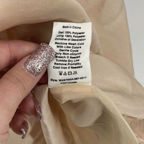 Avec Les Filles Dress Maxi Length Sleeveless Blush Pink Silky Size M Scoop Neck - Picture 6 of 6